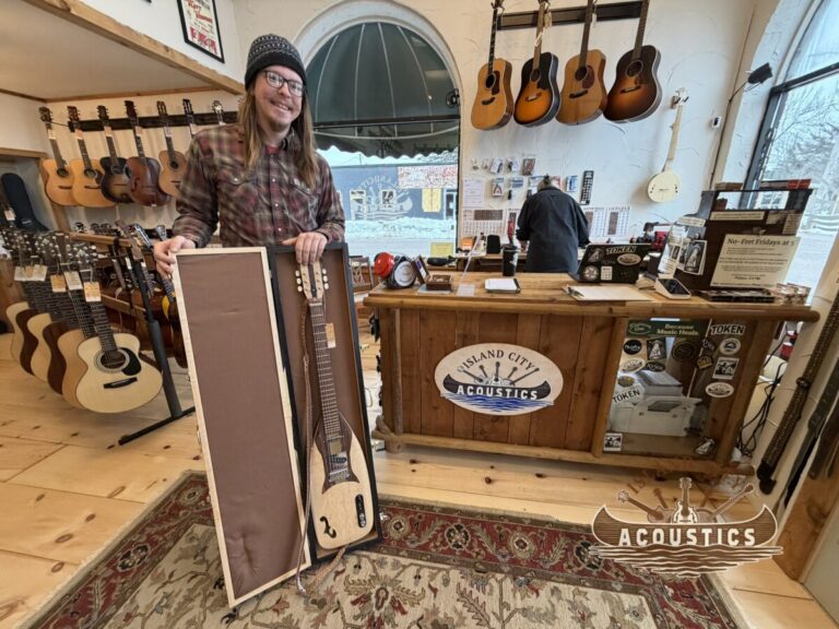 Parker Schultz custom wood electric guitar and case