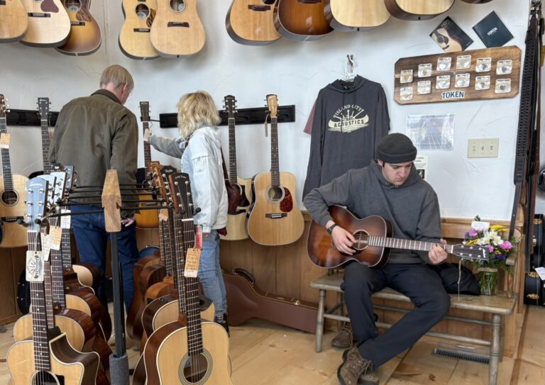 Folks visiting at Island City Acoustics