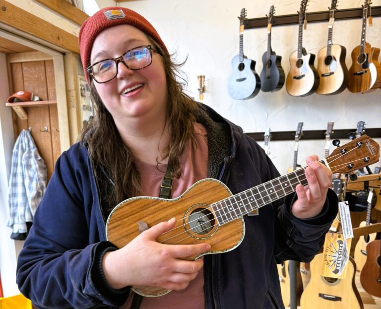 Sarah new instrument day at Island City Acoustics